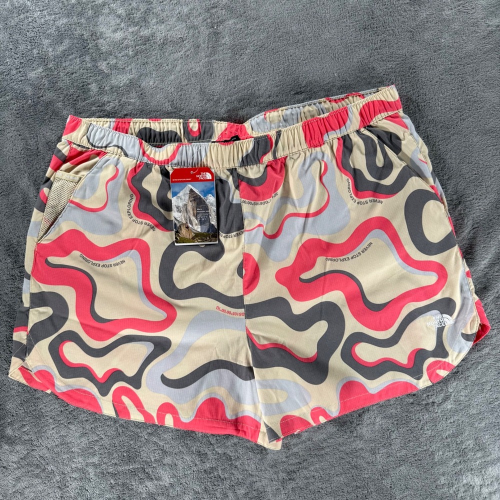 The North Face Class V Shorts Womens XXL Wavy Line Abstract Ripstop NF0A86SA
